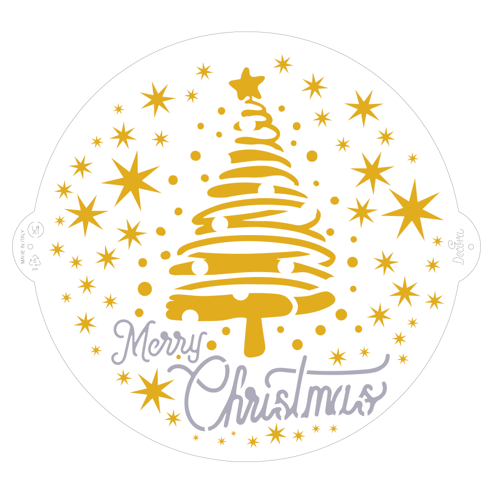 ШАБЛОН MERRY CHRISTMAS TREE & STAR 2 см 9270979 DER