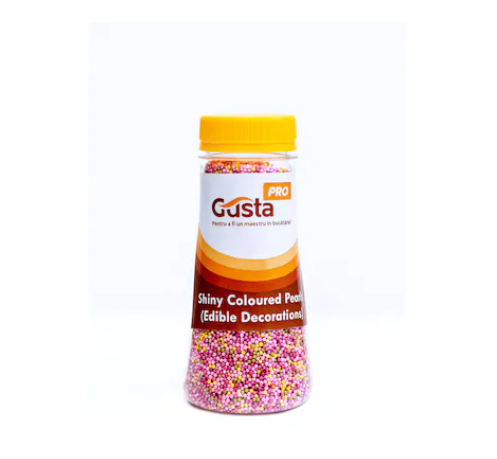 Многоцветни захарни перли 1мм GustaPro 150гр