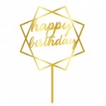 Topper - Happy Birthday Patrat/Auriu 14884 CSL