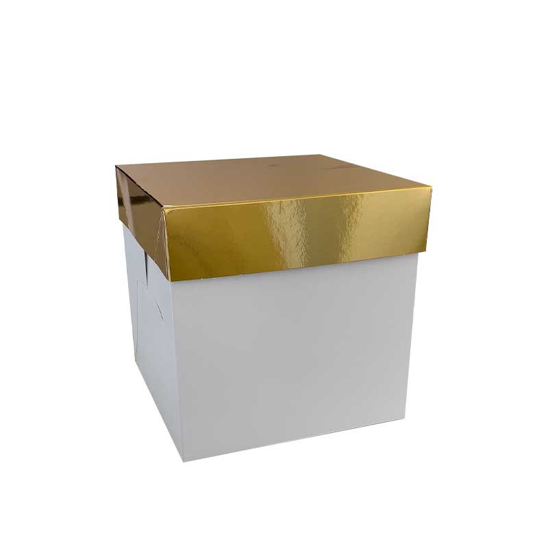 Бяла кутия със златен капак за Panettone 20X20X20см 0339495 Decora