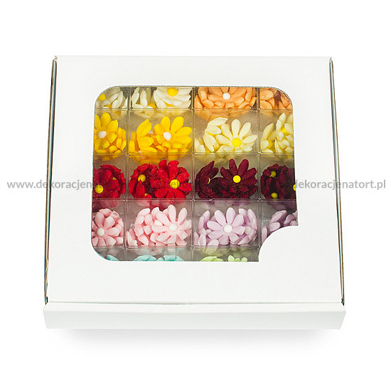 Захарни декорации малка маргаритка, многоцветни, 050599 Pejot, комплект 40 бр.