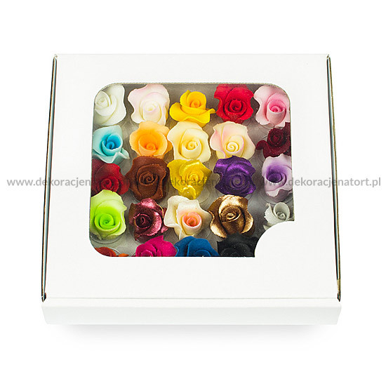 Захарни декорации малка роза, многоцветна, 051499 Pejot, комплект 25 бр
