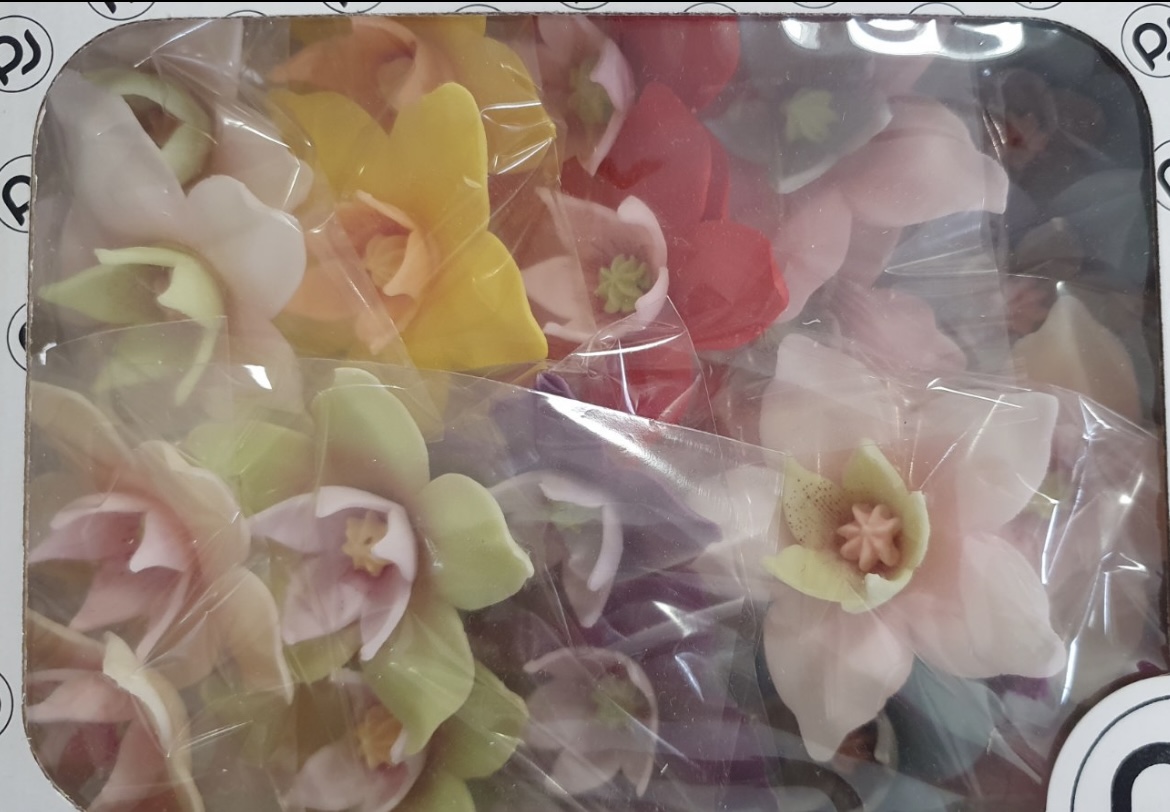 Захарни декорации цветя многоцветни 053299 Pejot, комплект 20 бр.