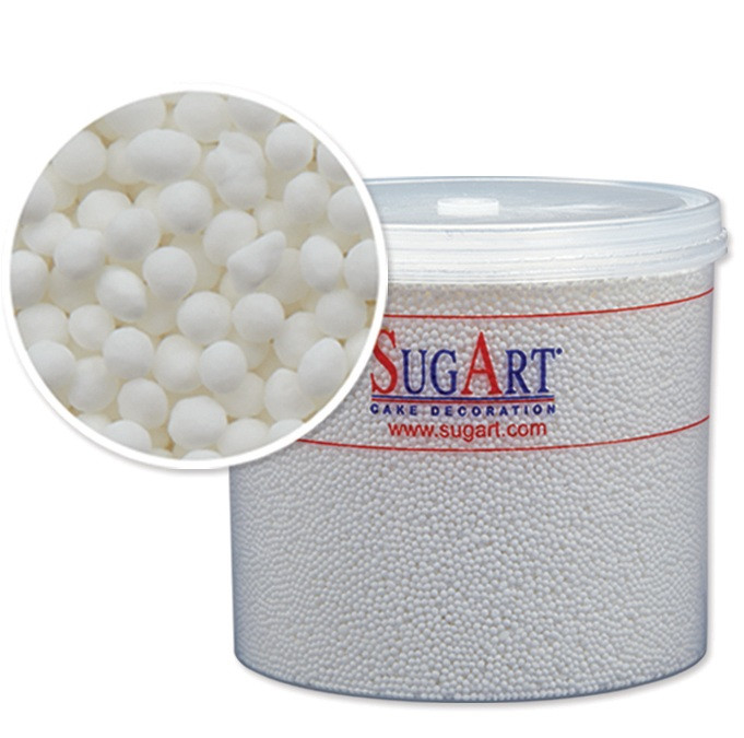 Захарни декорации, бели поръски, 750 гр, Sugart