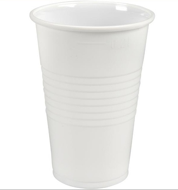 Чаша, Abena Gastro, 9.8см, Ø7см, 20 cl, 23 cl, бяла, PP, набраздена 100 бр.