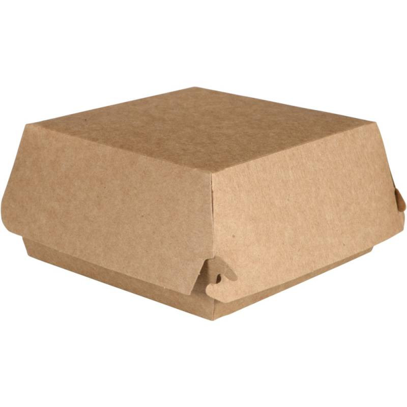 Кутия за хамбургери, 11,5x11,5x6см, кафява, с капак, kraft 50 бр.