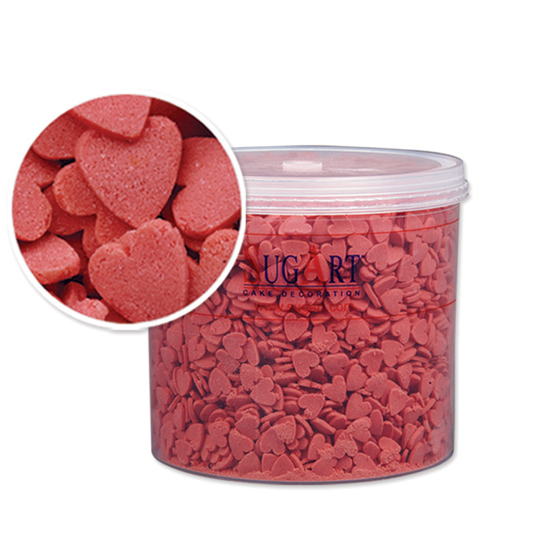 Захарни декорации червени сърца, 500 гр, Sugart