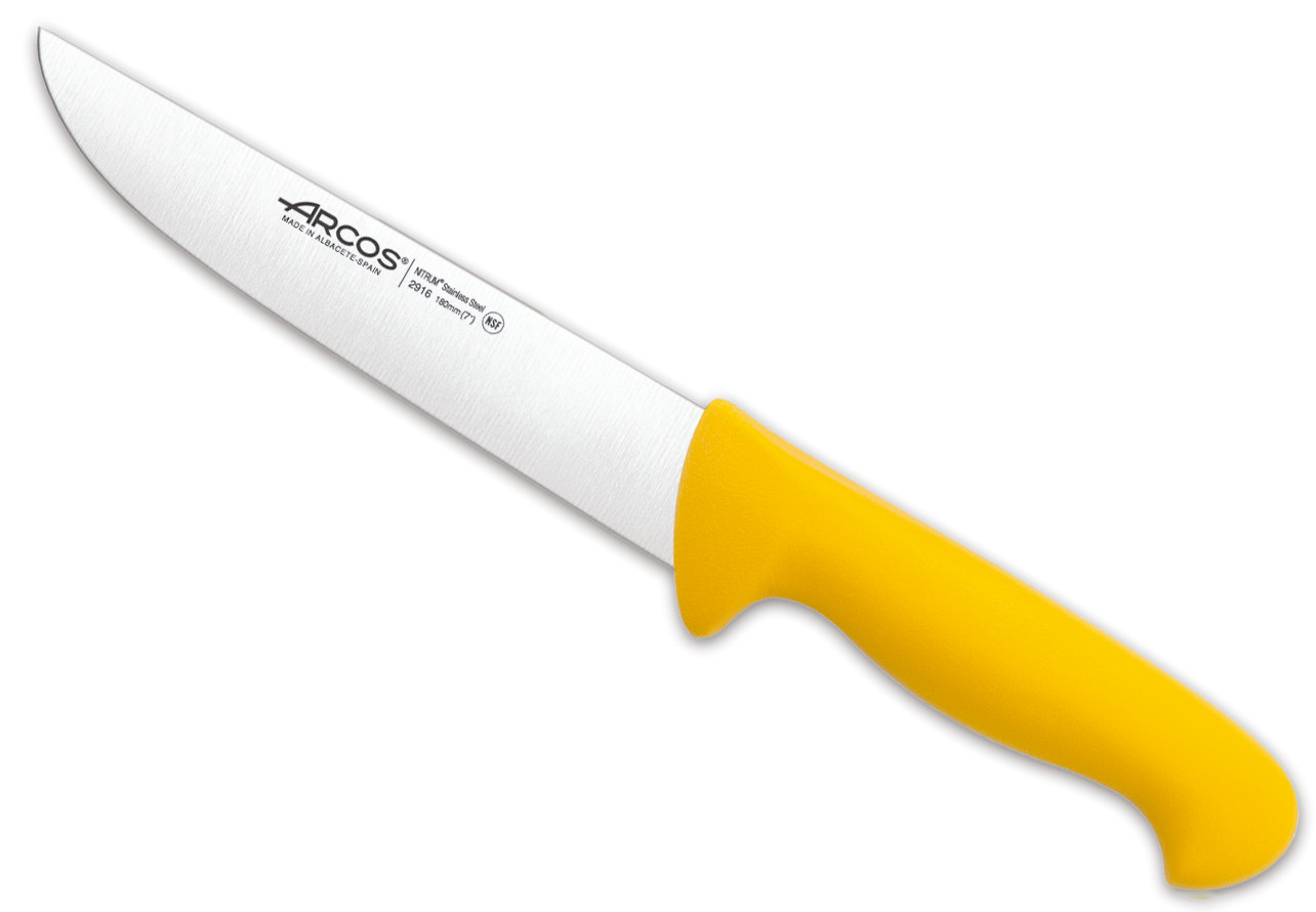 Професионален месарски нож, Butcher Knife Yellow, дължина 18 см, Arcos