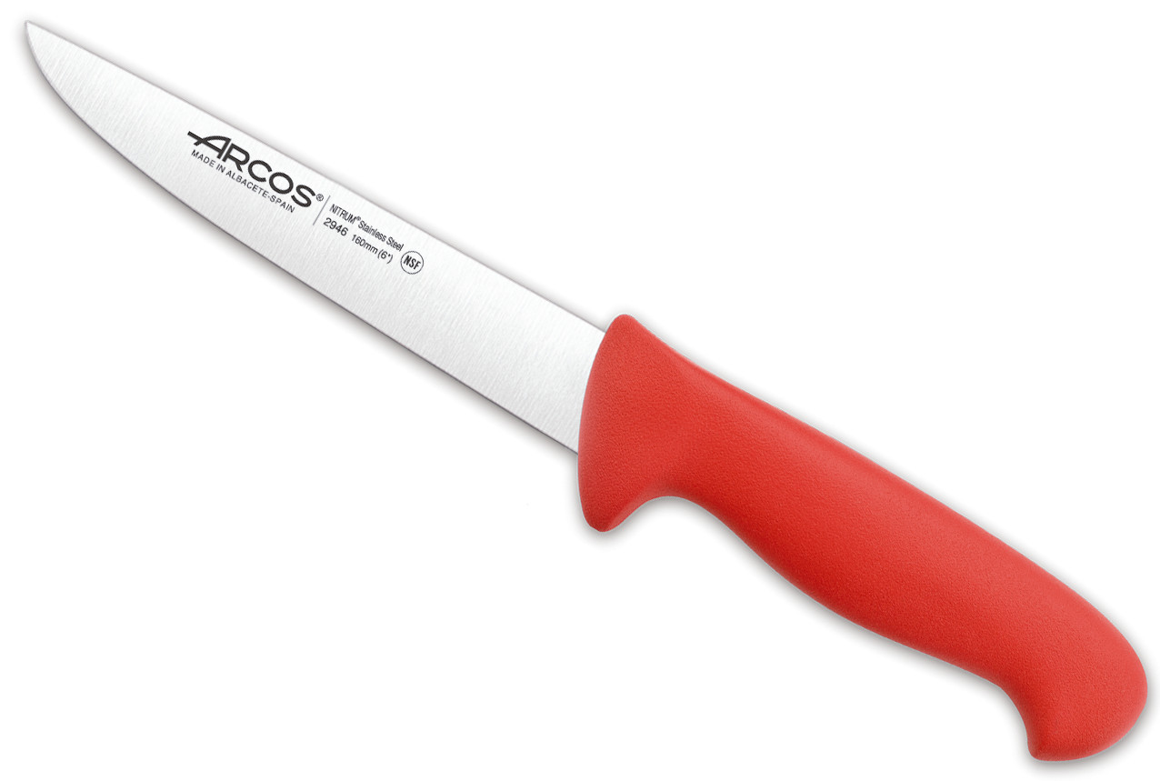 Професионален червен месарски нож, Butcher Knife, дължина 16 см, Arcos