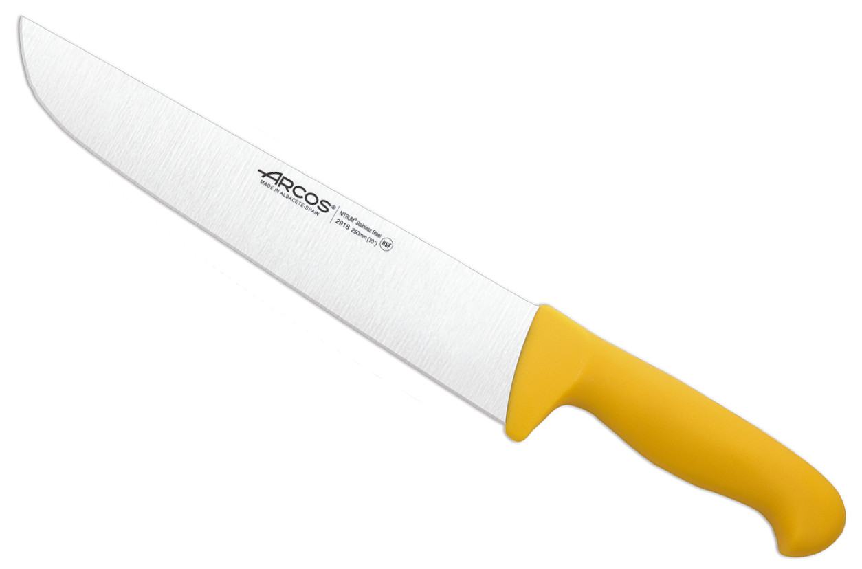 Професионален жълт месарски нож, Butcher Knife, дължина 25 см, Arcos