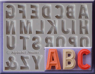 Силиконов молд Азбука със скосен шрифт Font Bevelled AM0238 Alphabet Moulds