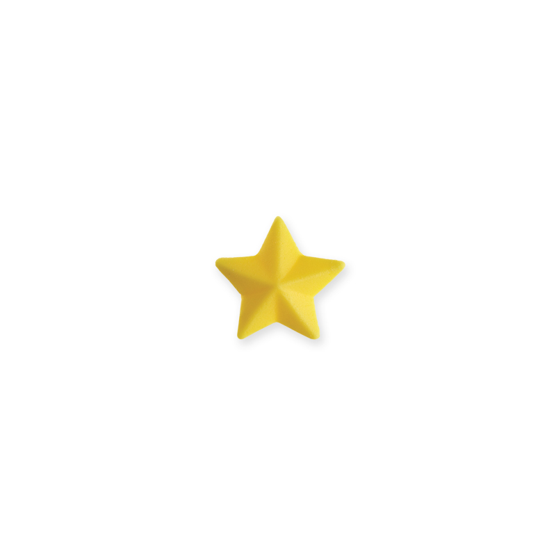 Захарни декорации 3D мини жълта звезда, 2см, 120бр, Sugart