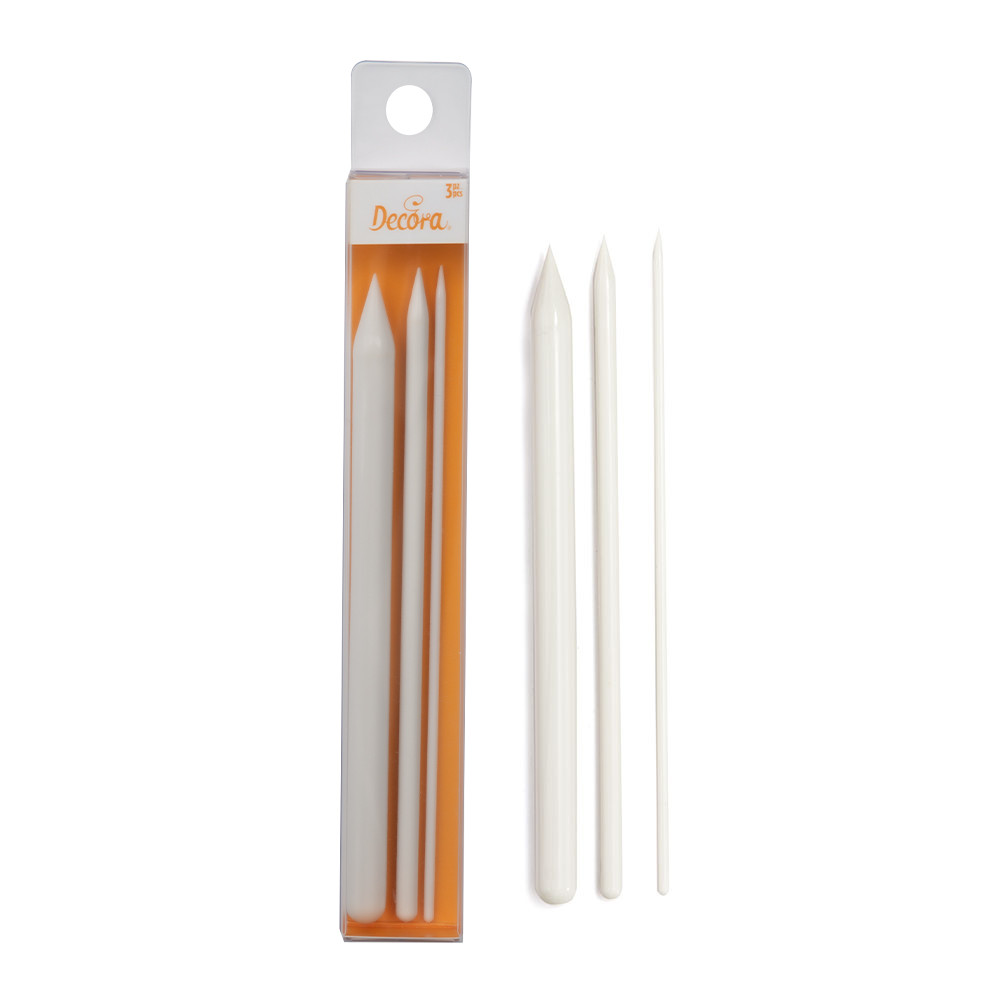 Пластмасови пръчици за моделиране със захарна паста, Ø 2,5, 5 и 10 mm, (комплект 3 бр) 9260239 DER