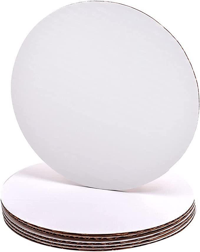 Бяла кръгла картонена подложка за торта Ø15xH 0.35 cm 5 бр./комплект. GustaPro