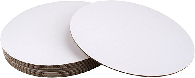 Бяла кръгла картонена подложка за торта Ø20xH 0.35 cм 5 бр./комплект. GustaPro