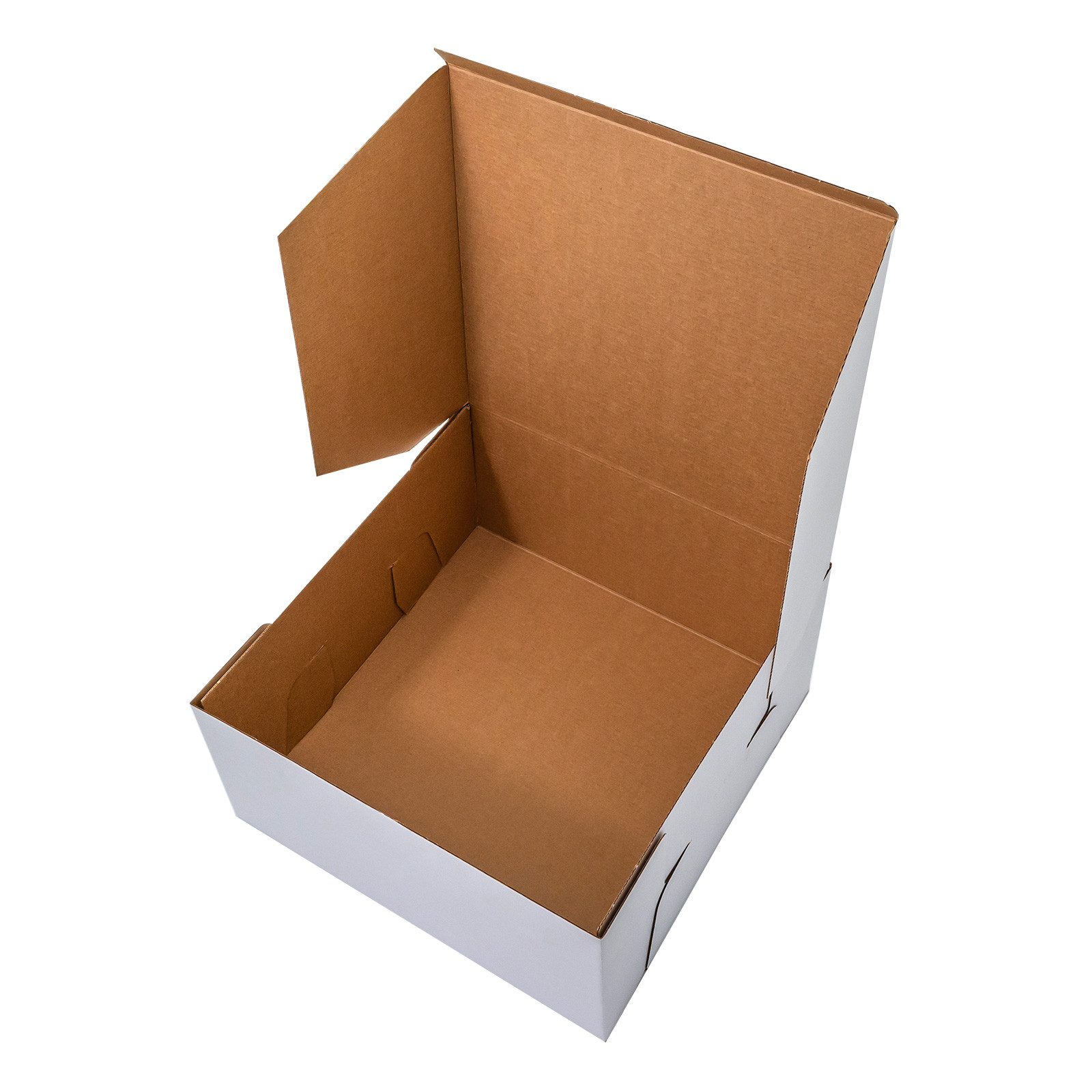 Бяла/крафт кутия за торта 25.5x25.5x12.5см GustaPro