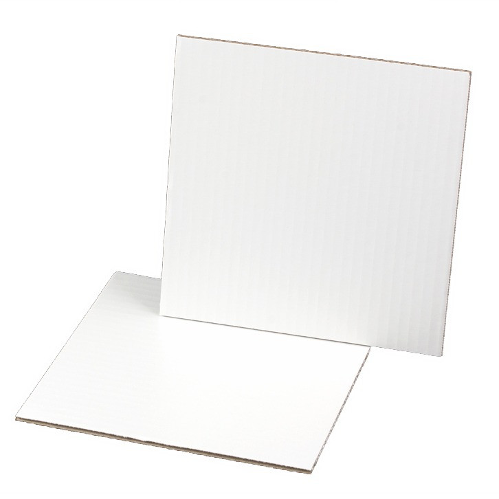 Бяла квадратна картонена подложка за торта 20x20xH 0,35 см GustaPro