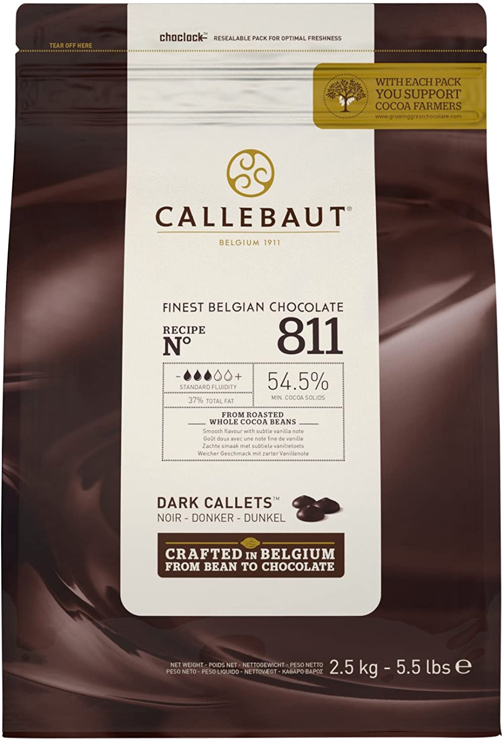 Ciocolata neagra 54.5% cacao 2,5 kg  Callebaut
