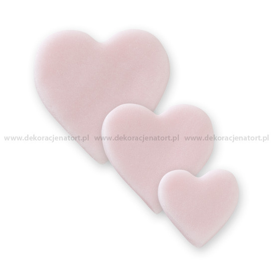 Захарни декорации - Плоски сърца, розови, микс от размери 0904003 PJT комплект 200 бр.