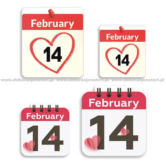 Захарни декорации - Календарна страница "14 февруари" 0913900 PJT комплект 30 бр.
