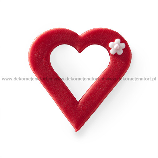 Захарни декорации - Сърце с цвете, 6см 090101 PJT комплект 25 бр.