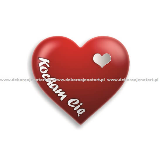 Захарни декорации - Червено сърце "I LOVE YOU", 6 см 0906002 PJT комплект 40 бр.