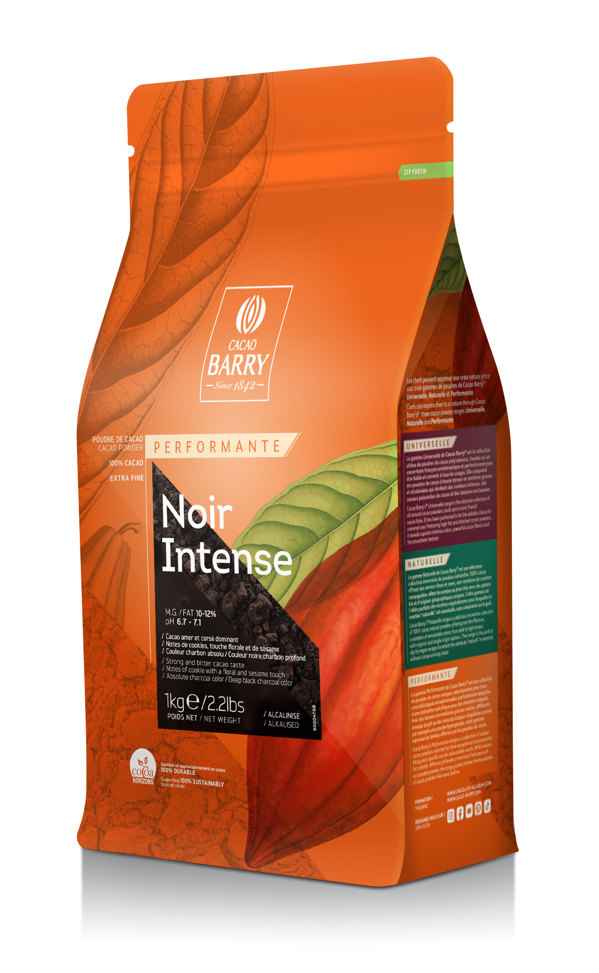 Алкализирано какао NOIR INTENCE10-12%, 1 кг, DCP-10BLACK-E0-89B Какао Barry