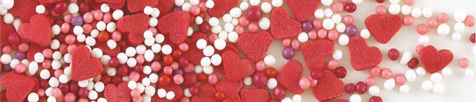 Decoratiuni din zahar mix: inimioare/perlute 100gr 70335 GPR