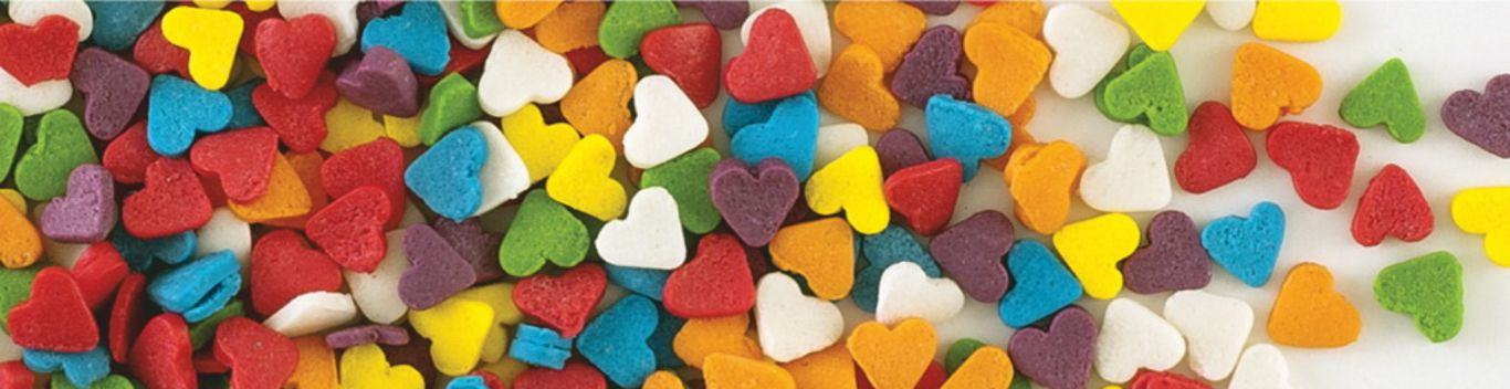 Decoratiuni din zahar inimioare mix culori 100gr 70302 GPR