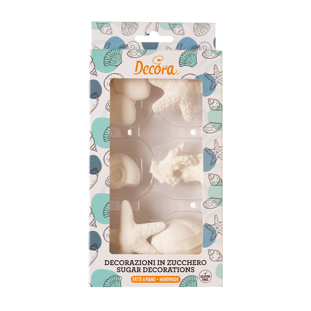 Decoratiuni din zahar scoici de mare set: 9 buc 0600100 DER