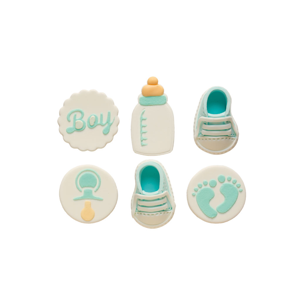 Decoratiuni din zahar mix papucei baby, set: 6 buc 0500457 DER