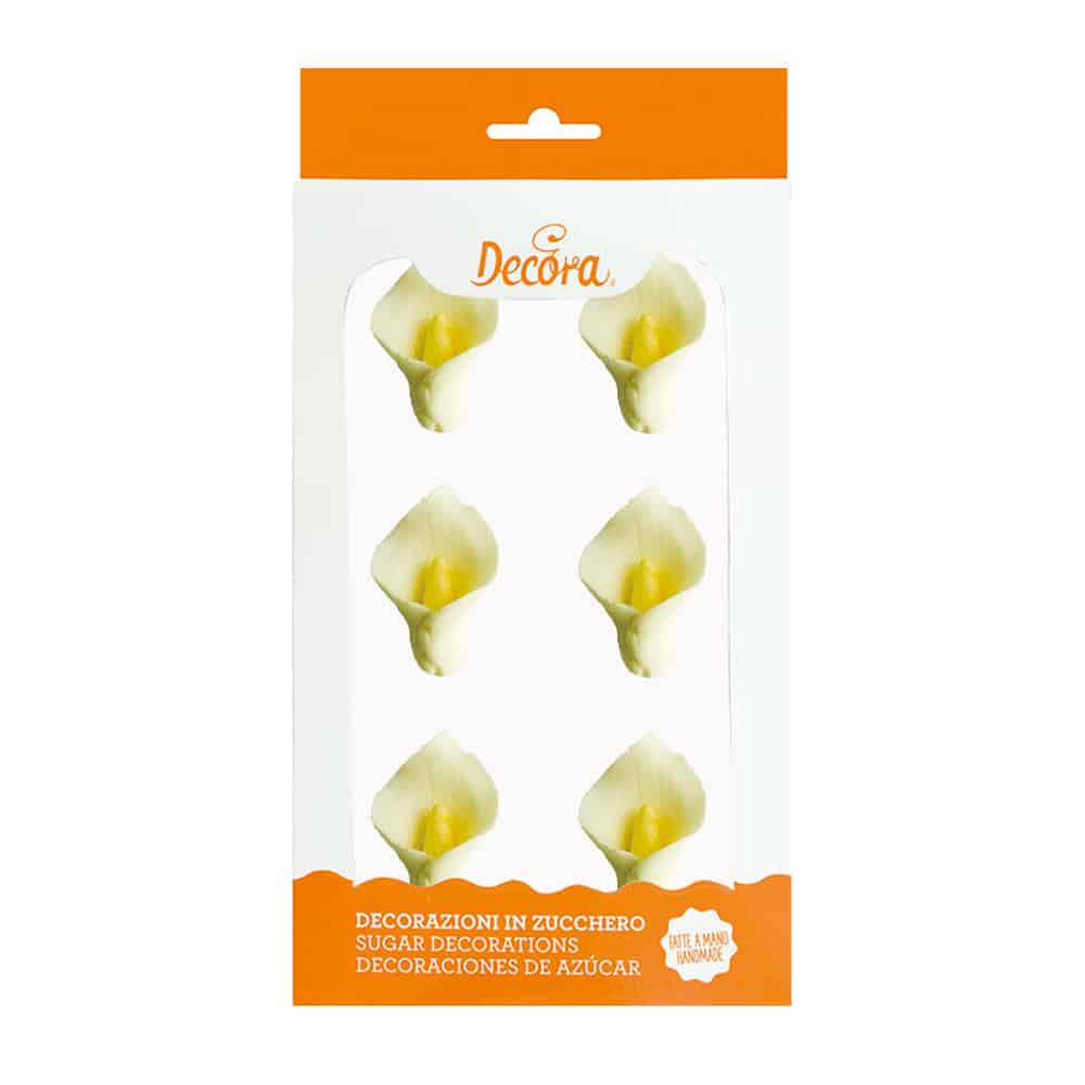 Decoratiuni din zahar anturium alb, set: 6 buc 0500284 DER