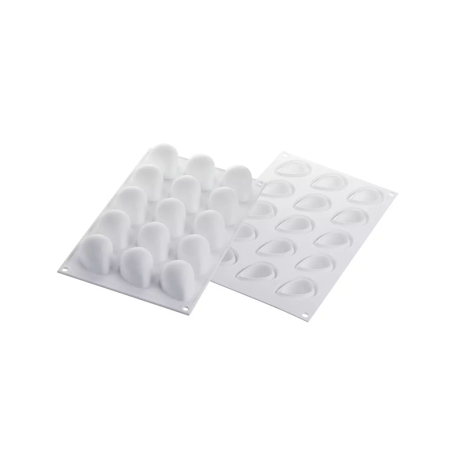 Forma silicon Capsuna 15 cavitati + decupator, 4.8 x 3.7 x H 3.3 cm Silikomart