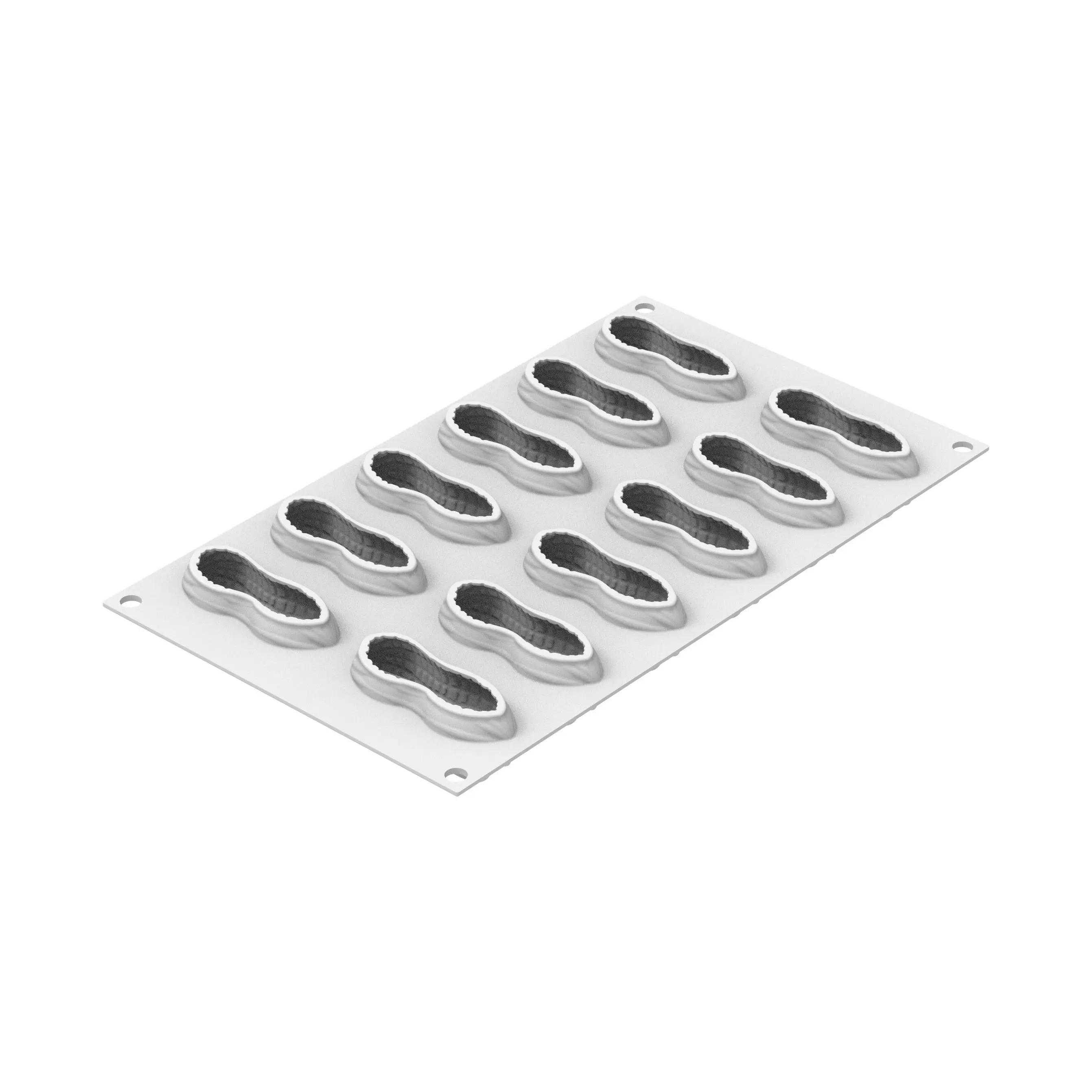 Forma silicon Arahide 12 cavitati + decupator, 7.2 x 2.9 x H 2.7 cm Silikomart