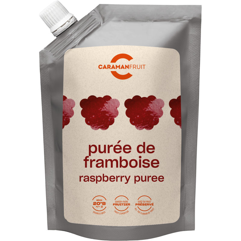 Piure de zmeura ambiental indulcit, 1 kg Caraman