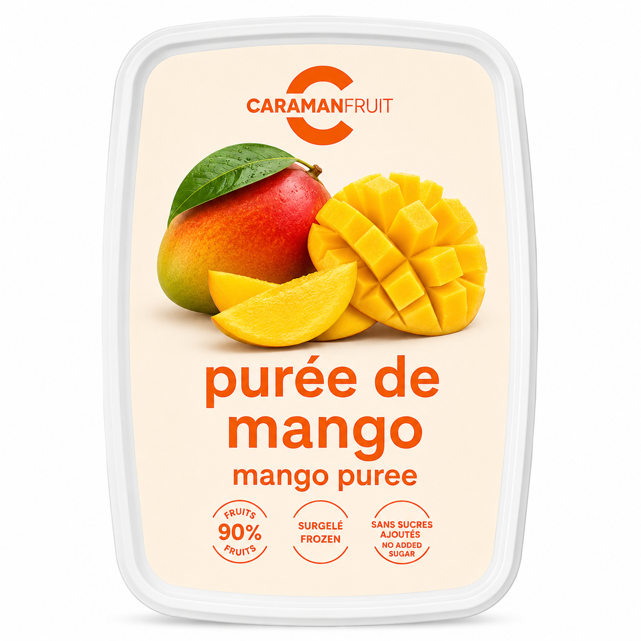 Piure de mango congelat, 1 kg Caraman