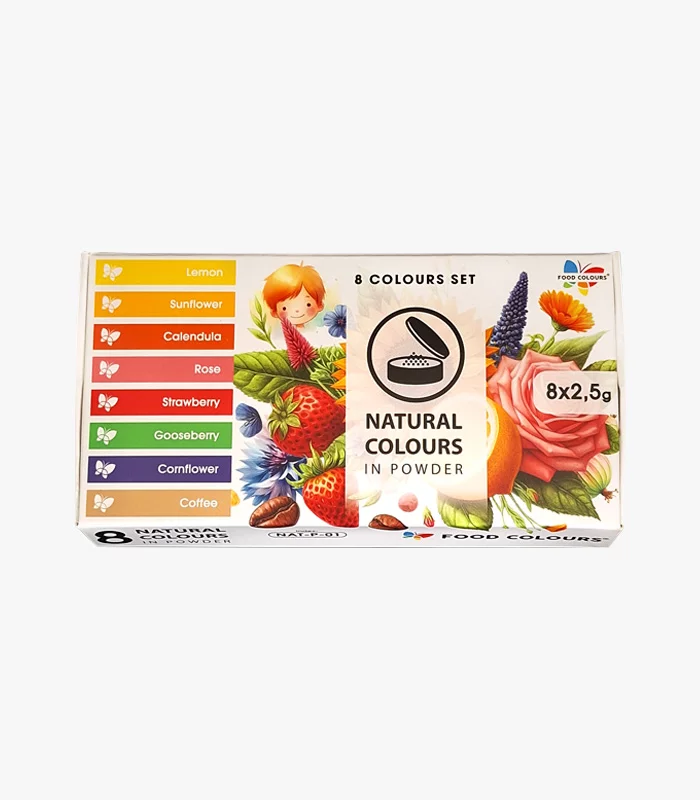 Colorant alimentar natural pudră, 2,5 g, 8 buc/set NAT-P-01 Food Colours
