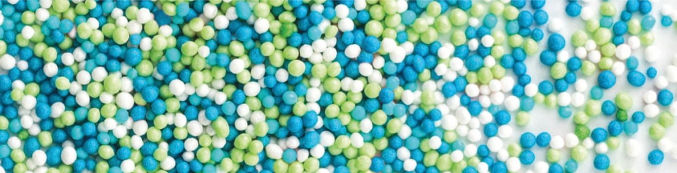 Perle din zahar mix 2-3mm:albe/verzi/albastre 100gr 70105 GPR