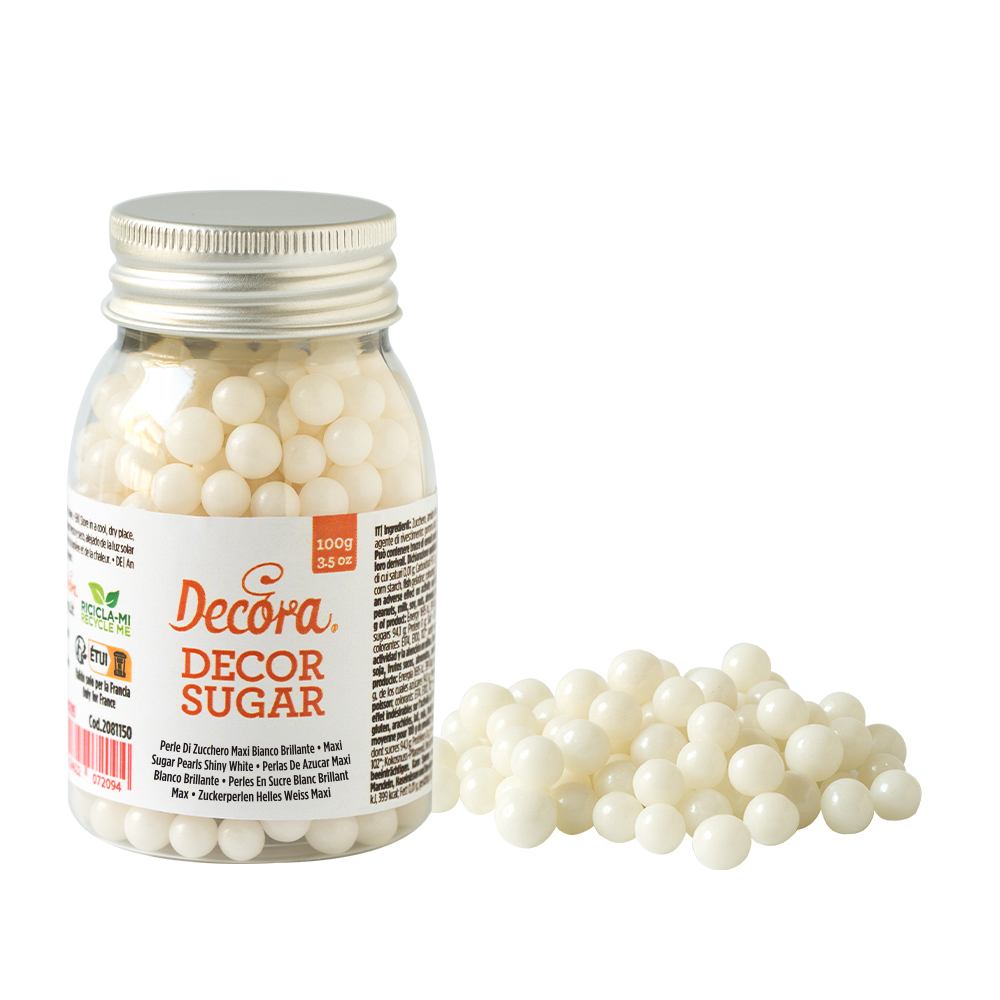 Захарни перли бели перлени ⌀ 7 mm, 100 g, 2081164 Decora