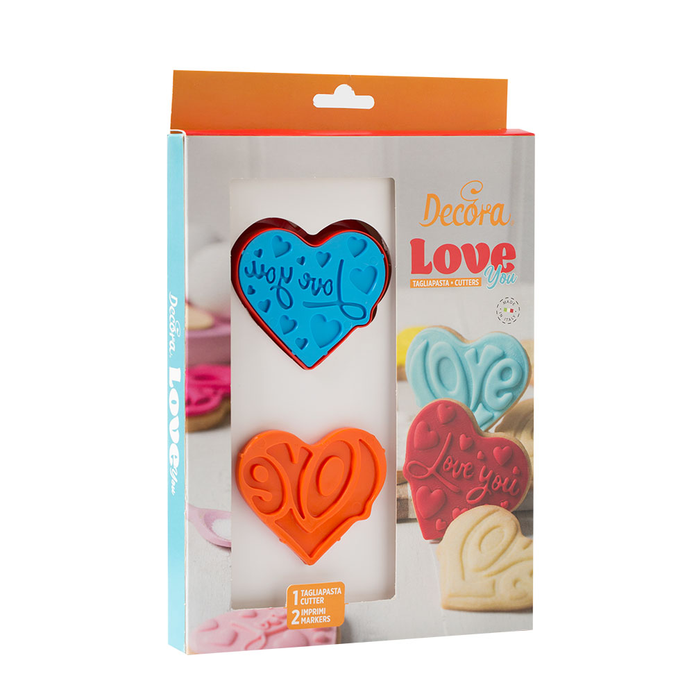 Пластмасови резци сърце I LOVE YOU комплект: 6 бр. 0255225 Decora