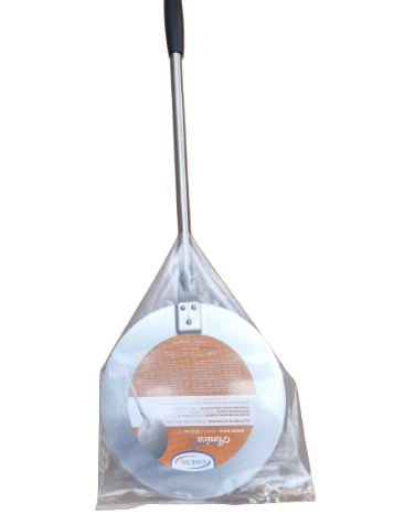 Paleta rotunda din aluminiu pentru pizza, diametru 23 cm cu maner 120 cm  R-23F/120_GiM