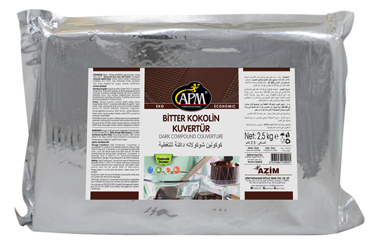 Покривна шоколадова глазура черна 2,5 kg APM