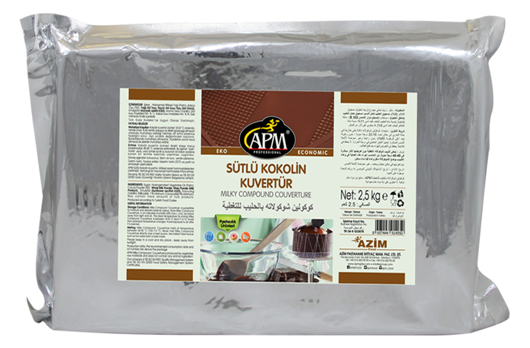 Шоколадова кувертюра с мляко, 2,5 кг APM