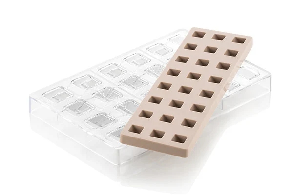 TRITAN + силикон комплект форма Quadro01 CH015, 24 гнезда, 2.5 x 2.5 x H 1.5 см SILIKOMART