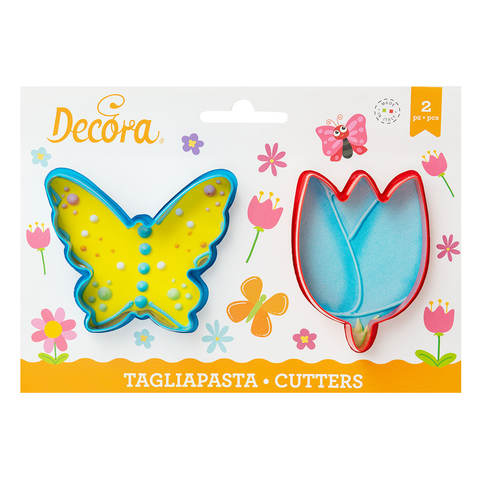 Plastic cutters BUTTERFLIES AND FLOWERS 2 pcs / set 0255075 DER