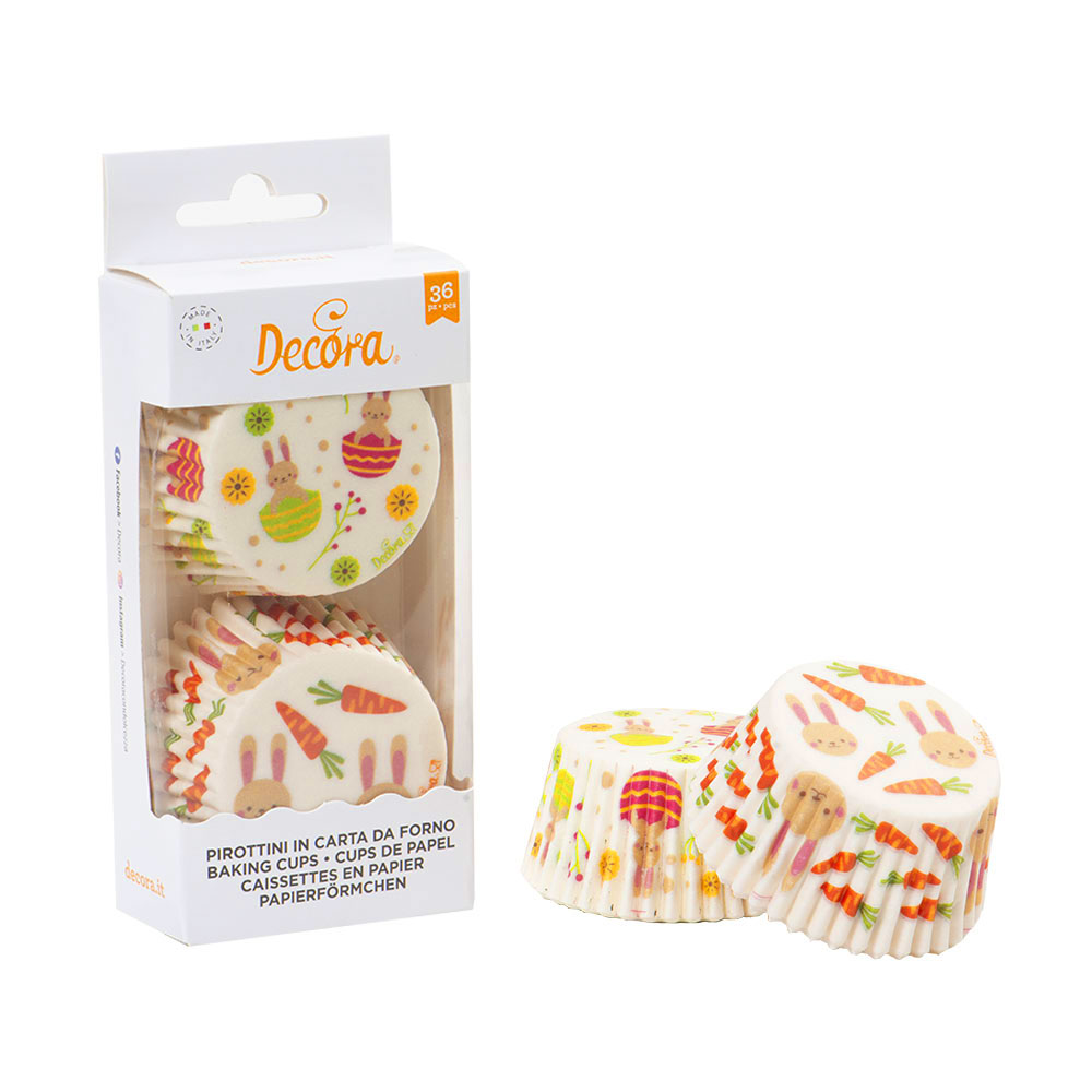 Форми за мъфини модел Зайчета/Моркови 50x32 мм, 36 бр/комплект 0339839 Decora