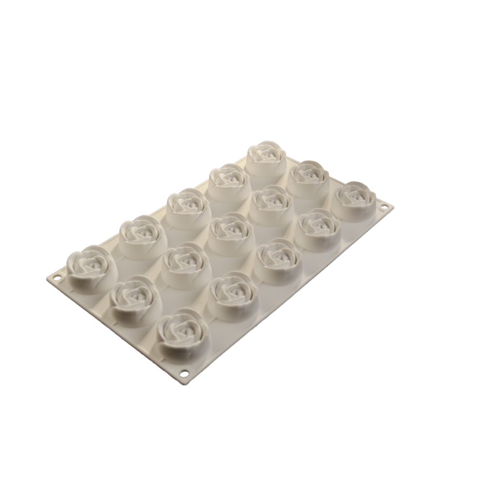 Силиконова форма роза 3D, 15 кухини 52033 Cesil