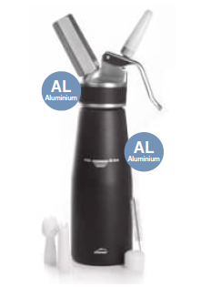 Алуминиев сифон за сметана черен 0,5 L 68604 Lacor