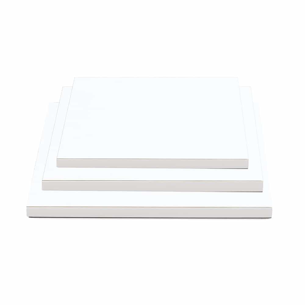 Платформа за торта квадратна бяла 30x30cm H1,2 cm GustaPro