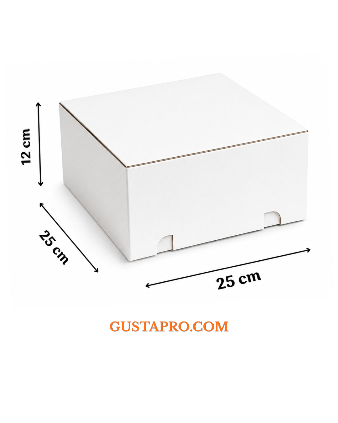 Бяла кутия за торта 25x25x12 см GustaPro